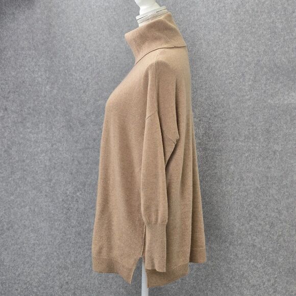 Joie Womens Small Wool Cashmere Camel Beige Long Sleeve Turtleneck Sweater - Picture 4 of 13